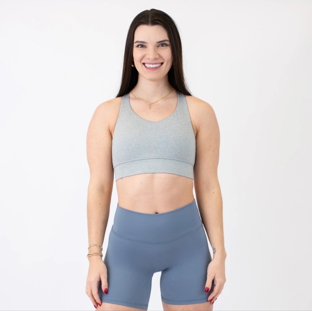 Fleo Heather Gray Mia Sports Bra Size Large